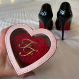 Oh My Heart Leather Heart Box Preserved Rose