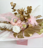 Pink & Gold 'Carnival' Artifical Silk (Faux Flower) Bouquet