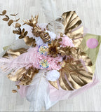 Pink & Gold 'Carnival' Artifical Silk (Faux Flower) Bouquet
