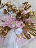 Pink & Gold 'Carnival' Artifical Silk (Faux Flower) Bouquet
