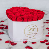 Aubrey Large Heart Shaped Box (36-42 Preserved Roses)