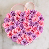 Aubrey Large Heart Shaped Box (36-42 Preserved Roses)