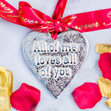 Pink & Silver Heart Pendant