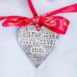 Pink & Silver Heart Pendant