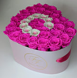 Aubrey Large Heart Shaped Box (36-42 Preserved Roses)