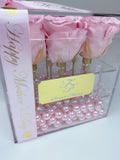 L'Clair-9 Rose Acrylic Box - Preserved Roses
