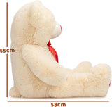 90cm Love Heart Teddy (Cream or Beige)