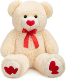 90cm Love Heart Teddy (Cream or Beige)