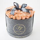 Indulgence Pink Preserved Roses Pink Velvet Box (Large)