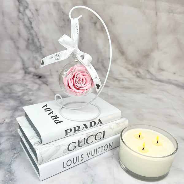 Pink Rose 'Suspended Rose Pendant' Set -🎀 Galentine's Day Collection