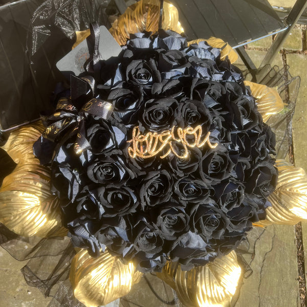 Love You Black Velvet Rose Bouquet