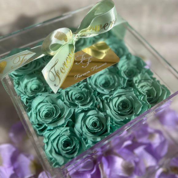 Tiffany Green Long Life Roses Jewellery Box