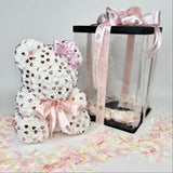 White Twinkle Bear Pink Hearts - Sale