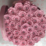 Indulgence Pink Preserved Roses Pink Velvet Box (Large)