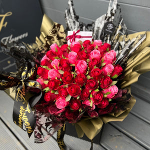 'Love in Colour' Silk Handtied Rose Bouquet - BLACK FRIDAY SALE