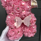 'Pink Twinkle Bear' 25cm Foam Rose Teddy Bear With Gift Box - BLACK FRIDAY SALE