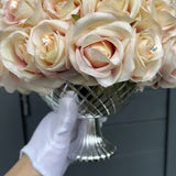 Blush Pink Rose Footed Vase - Mother's Day Collection
