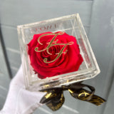 La Rosa Bebe Acrylic Box Red Real Rose Large - Sale