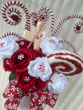 Candy Cane Swirl Christmas Artificial Bouquet - Sale