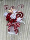 Candy Cane Swirl Christmas Artificial Bouquet - Sale