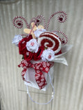 Candy Cane Swirl Christmas Artificial Bouquet - Sale