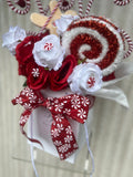 Candy Cane Swirl Christmas Artificial Bouquet - Sale