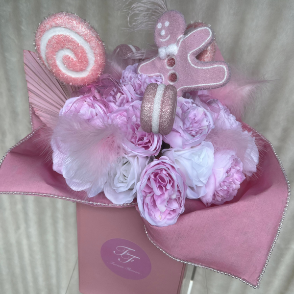 'Santa Baby' Pink Christmas Artificial Bouquet - Sale