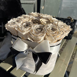 NEW Aubrey Medium Velvet Heart Box - Preserved Roses