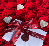 Opulence Bling Large Heart or Round Box (32-42 Preserved Roses)
