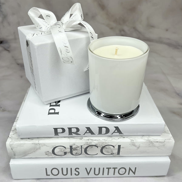 Lime & Mandarin White Gloss Candle - Forever Flowers UK