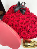 Aubrey Large Box Heart Splendour Style (60-70 Preserved Roses)