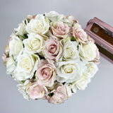 'Bubble of Love' Silk Rose Bubble Glass Vase - Artificial Silk (Faux Flowers)