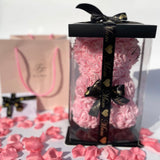 Baby Pink Rose Bear 25cm With Gift Box