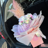 'Dream Big' Pampas & Artificial Silk (and Dried) Faux Flower Bouquet
