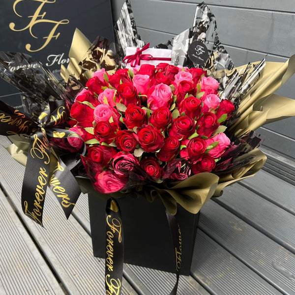 'Love in Colour' Silk Handtied Faux Rose Bud Bouquet