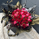 'Love in Colour' Silk Handtied Faux Rose Bud Bouquet
