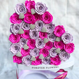 Aubrey Double Boxed Grandiose Heart (29-35 Preserved Roses)