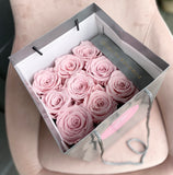 Carré Parfait Velvet Cube (9 Preserved Rose Box)