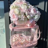 Artificial Silk Peony Heart Box (Pink or White)