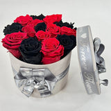 'Check Mate' Black & Red Rose Box - Ready Made Collection