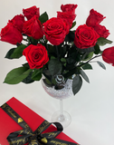 'Magnifico' 6 (or 12) Preserved Roses & Chocolates Gift Set