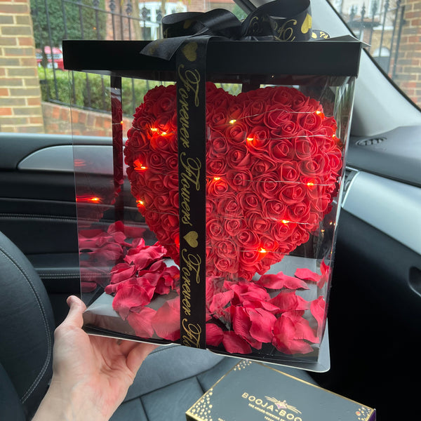 ‘Hearts Desire’ Light Up Heart Red  <Gifts Under £100> ♥️ Valentine's Day♥️ - Forever Flowers UK