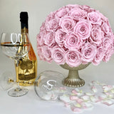 'The Champs-Élysées Challis' Glass Vase - Preserved Roses